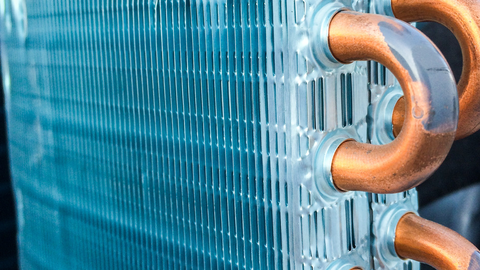 close up of a heat exchanger