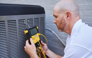 HVAC technician performing HVAC service